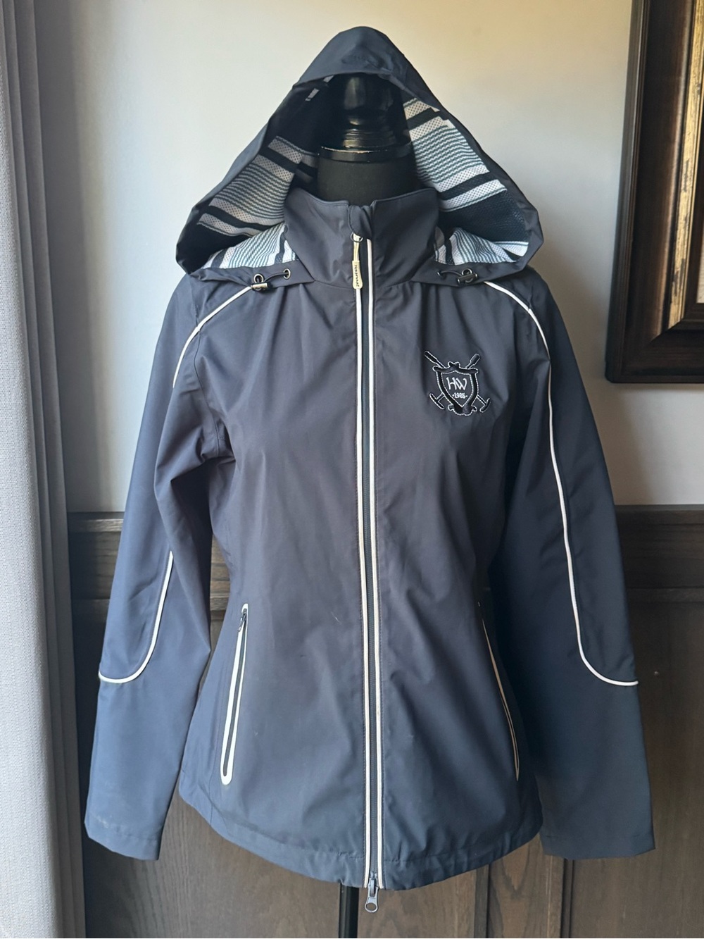 Horseware polo navy and white zip up jacket medium
